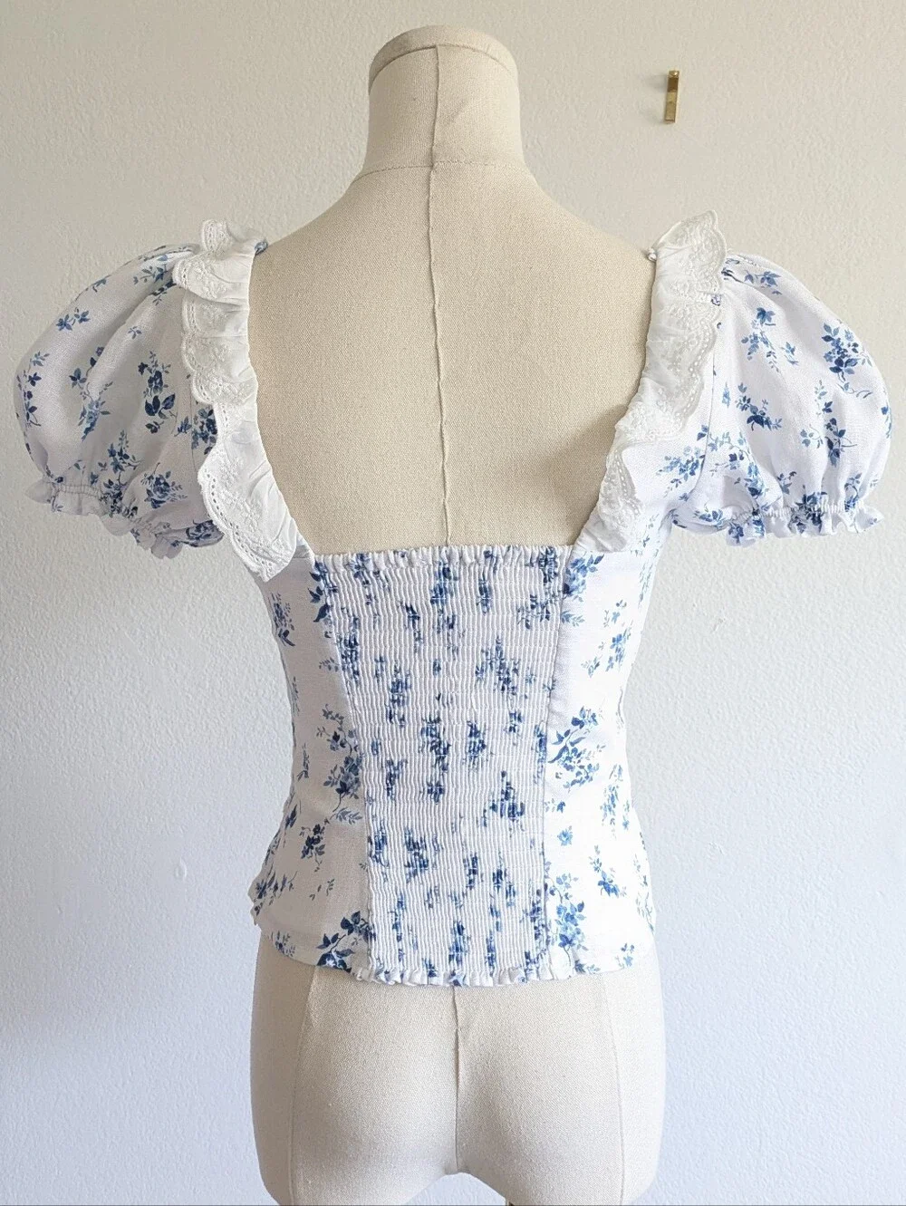 Reformation Alice Floral Puff Sleeve Top